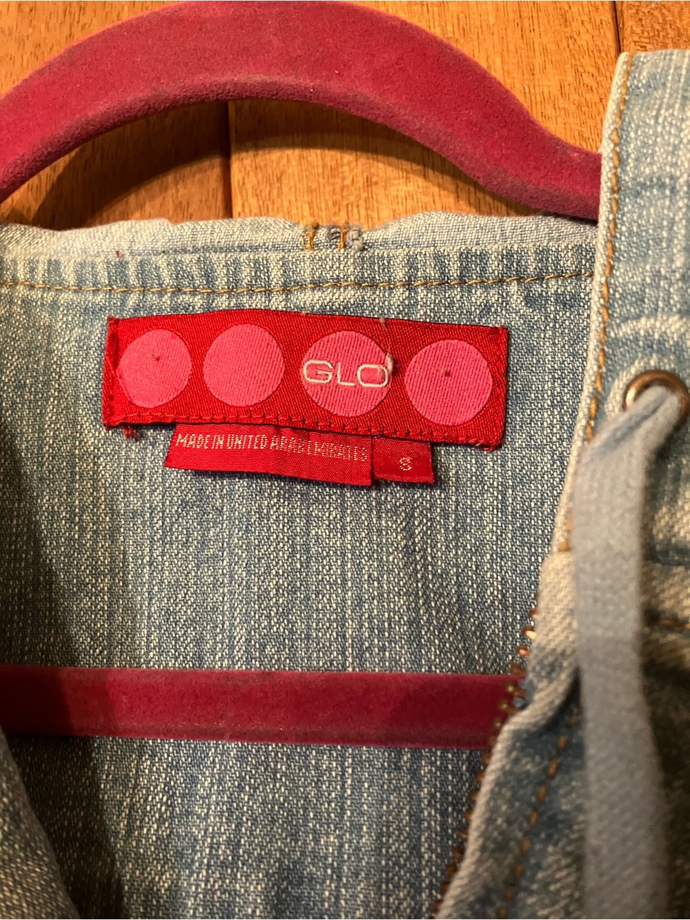GLO jeans Light Blue Denim Hooded Zip Jacket - Picture 7 of 7